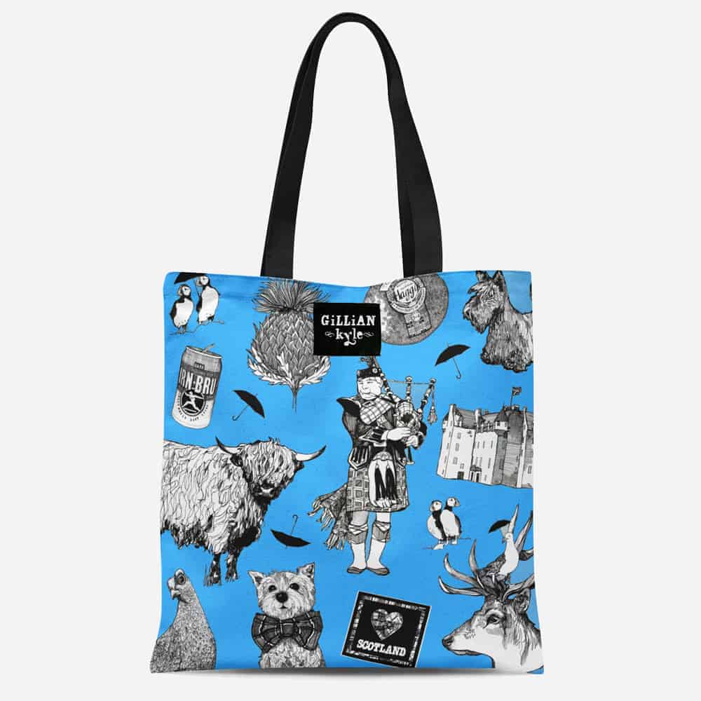 Love Scotland Heavyweight Tote - sky blue