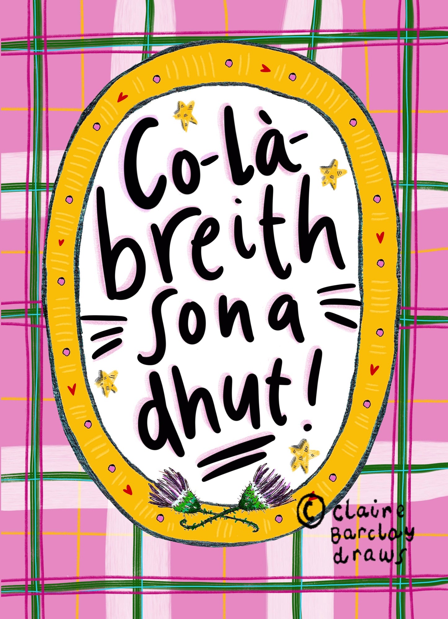 Scottish Gaelic Happy Birthday Card Co-la-breith sona dhut!