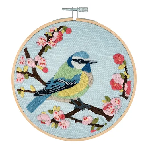 Trimits Embroidery Kit with Hoop - Bird Blossom