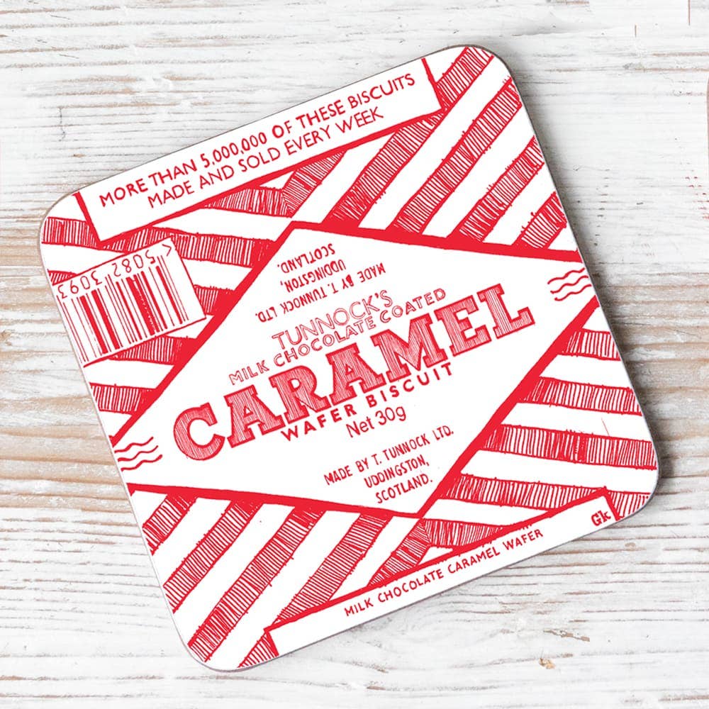 Tunnock's Caramel Wafer Wrapper Individual Coaster