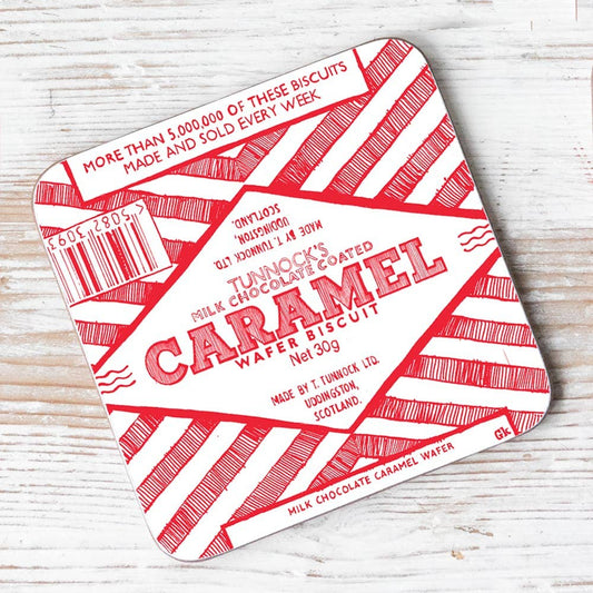 Tunnock's Caramel Wafer Wrapper Individual Coaster