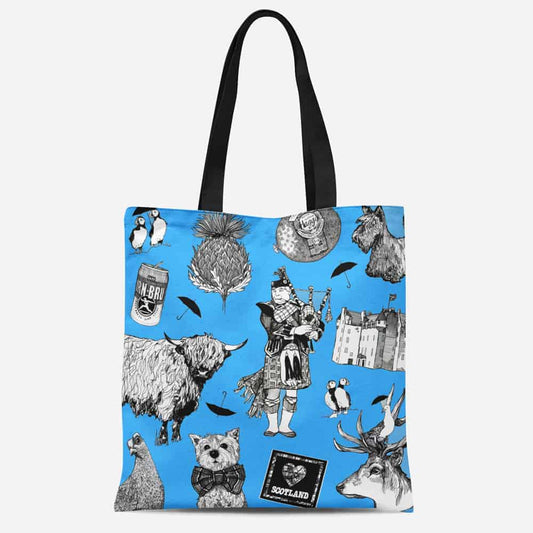 Love Scotland Heavyweight Tote - sky blue