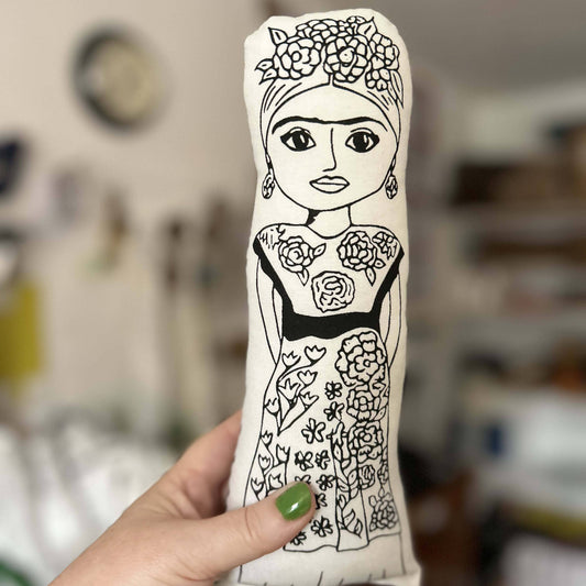 Frida Kahlo Doll - Screen Printed Cushion Idol