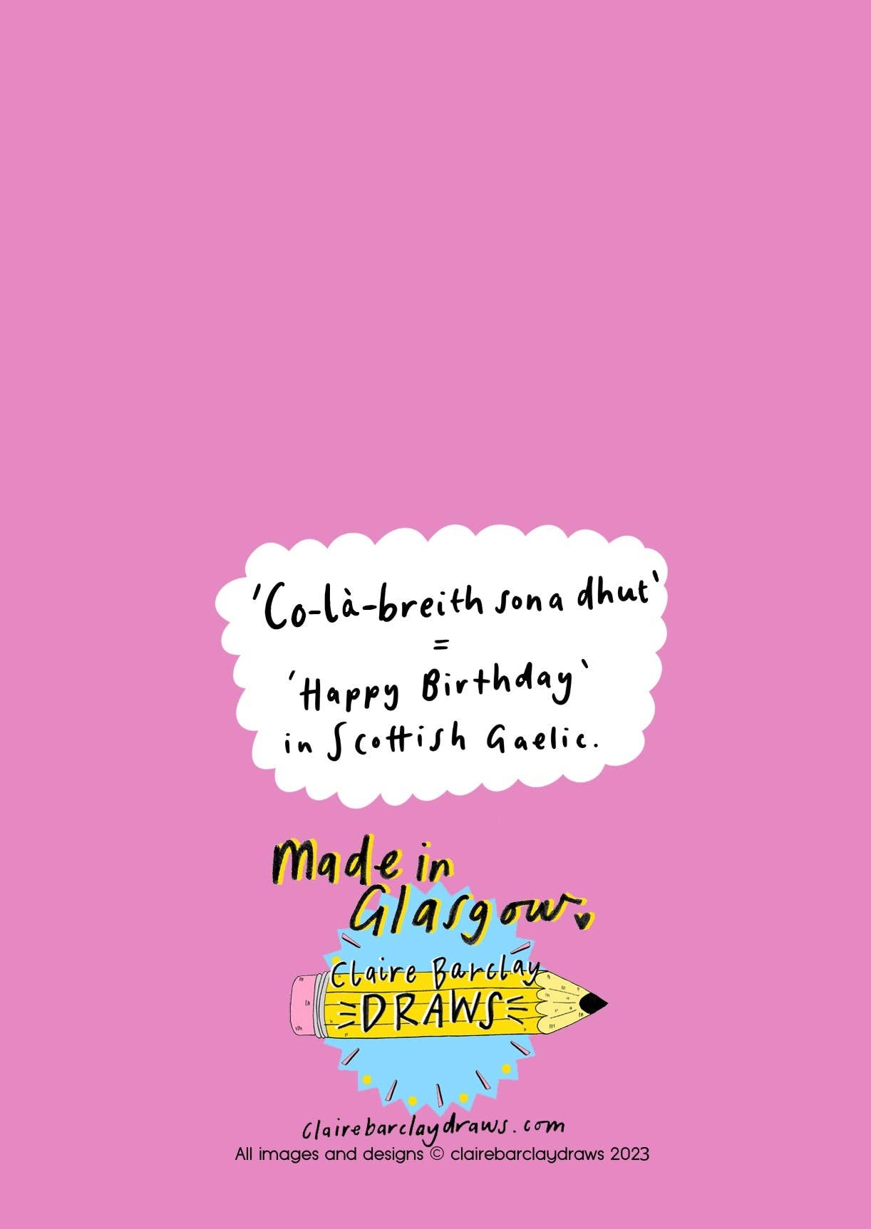 Scottish Gaelic Happy Birthday Card Co-la-breith sona dhut! 
