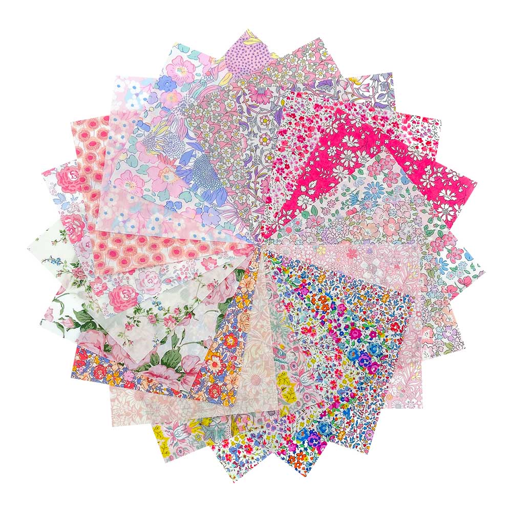 20 Liberty Fabric 5″ Pink Charm Squares