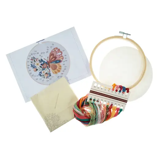 Trimits Embroidery Kit with Hoop - Butterfly
