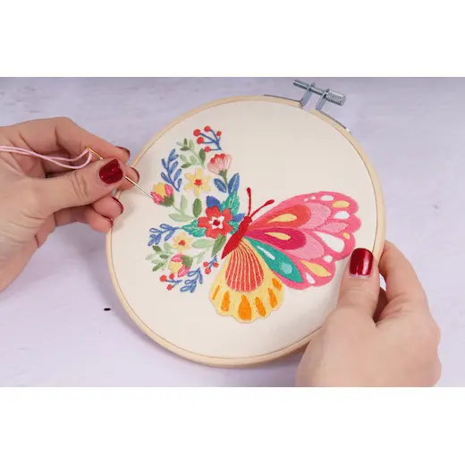 Trimits Embroidery Kit with Hoop - Butterfly