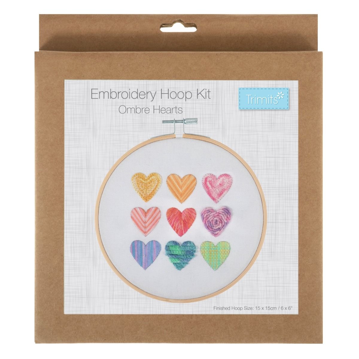 Trimits Ombre Hearts Embroidery Hoop Kit