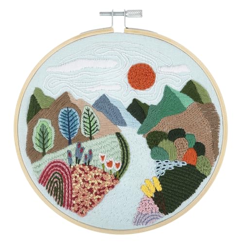 Mountain View Embroidery Hoop Kit