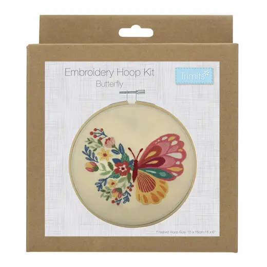 Trimits Embroidery Kit with Hoop - Butterfly